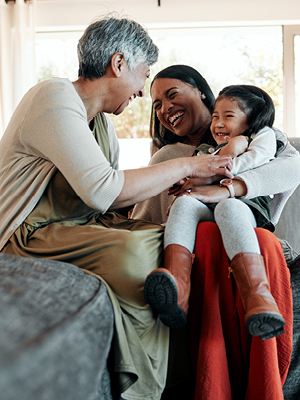 Grandmother, mother and child