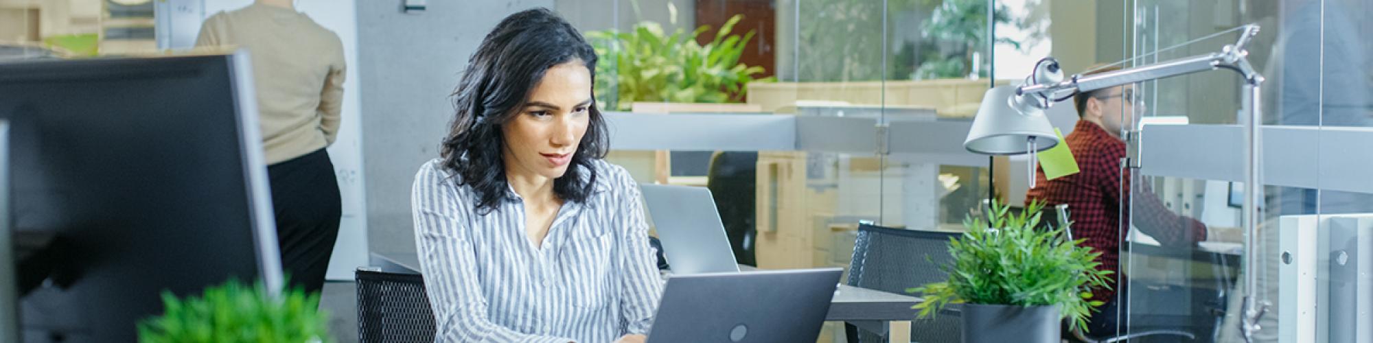 woman using a computer