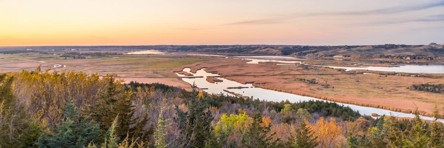 view of the river from the bluffs