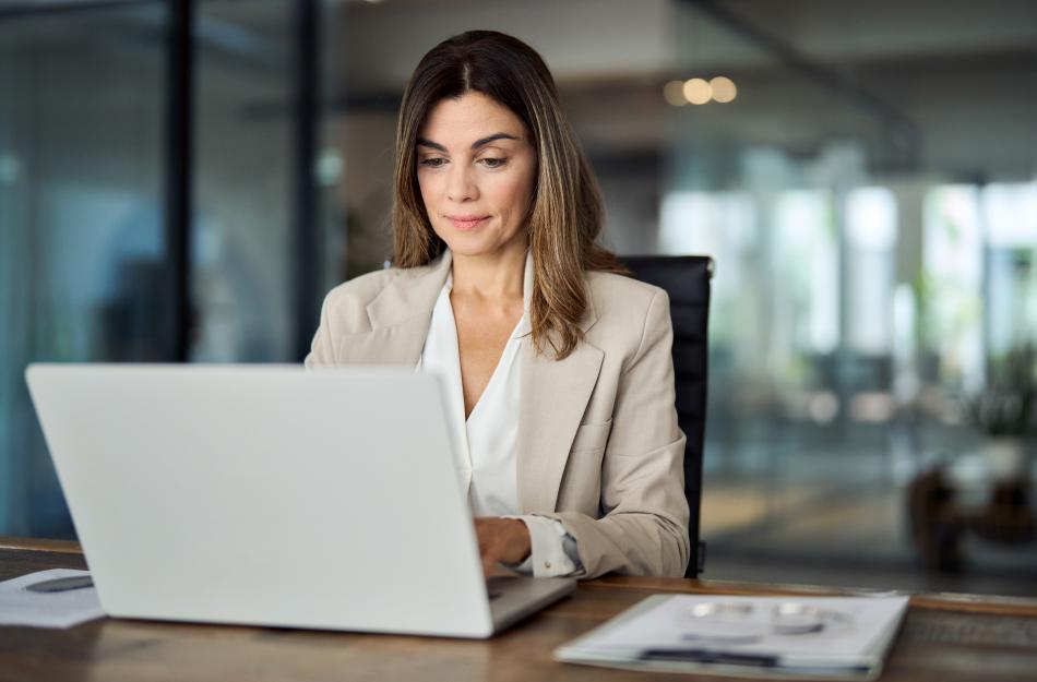 woman using a laptop computer