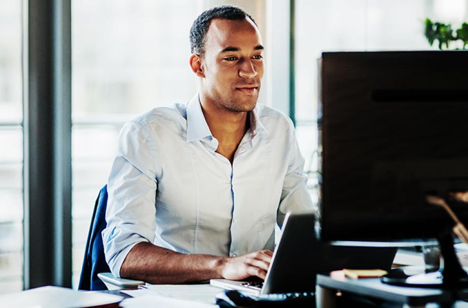 man using a computer